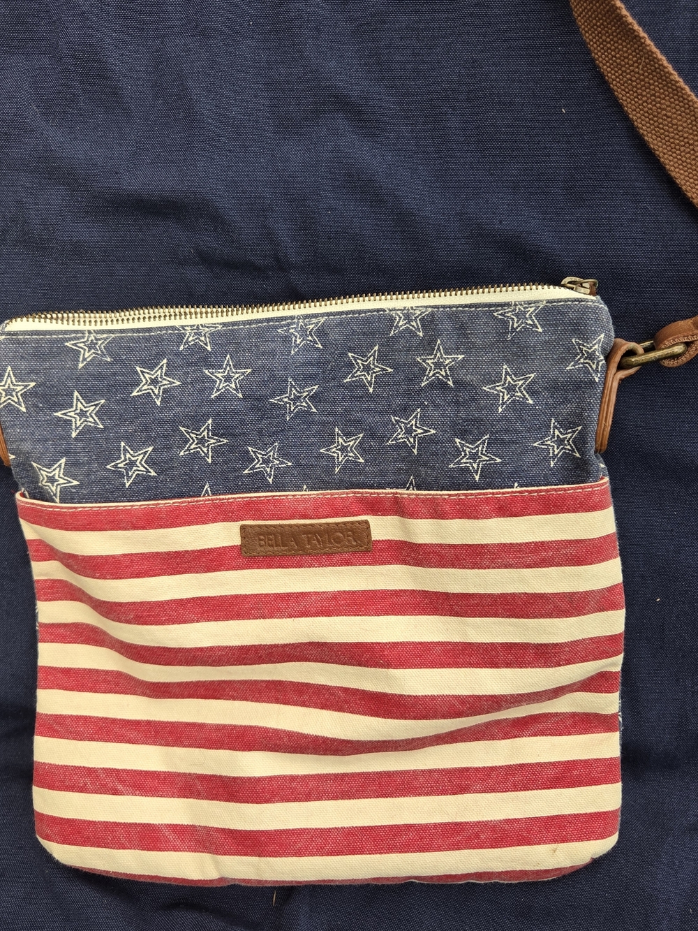 Bella Taylor Americana Star & Stripe Crossbody Bag in Red and Blue